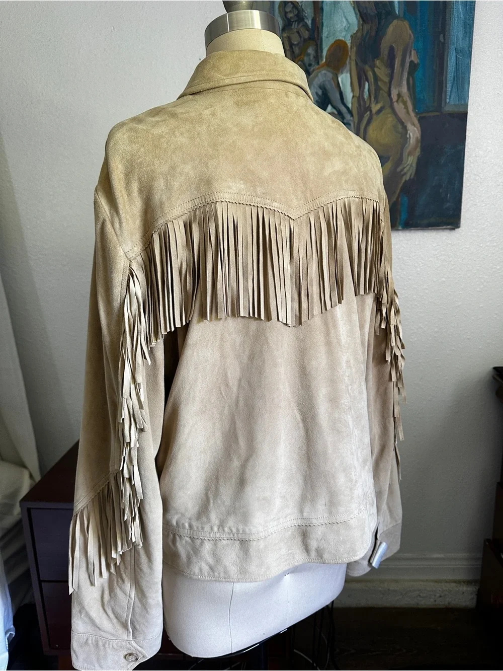 Ralph Lauren Beige Suede Fringe Jacket - Picture 3 of 6